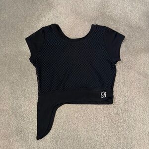 Bombshell Mesh Front Side Tie Cropped Top Sz XS